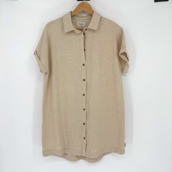 Rhythm. Dresses & Skirts - Rhythm Classic Shirt Dress in Oat Size‎ Sm EUC Minimalist Basic Clean